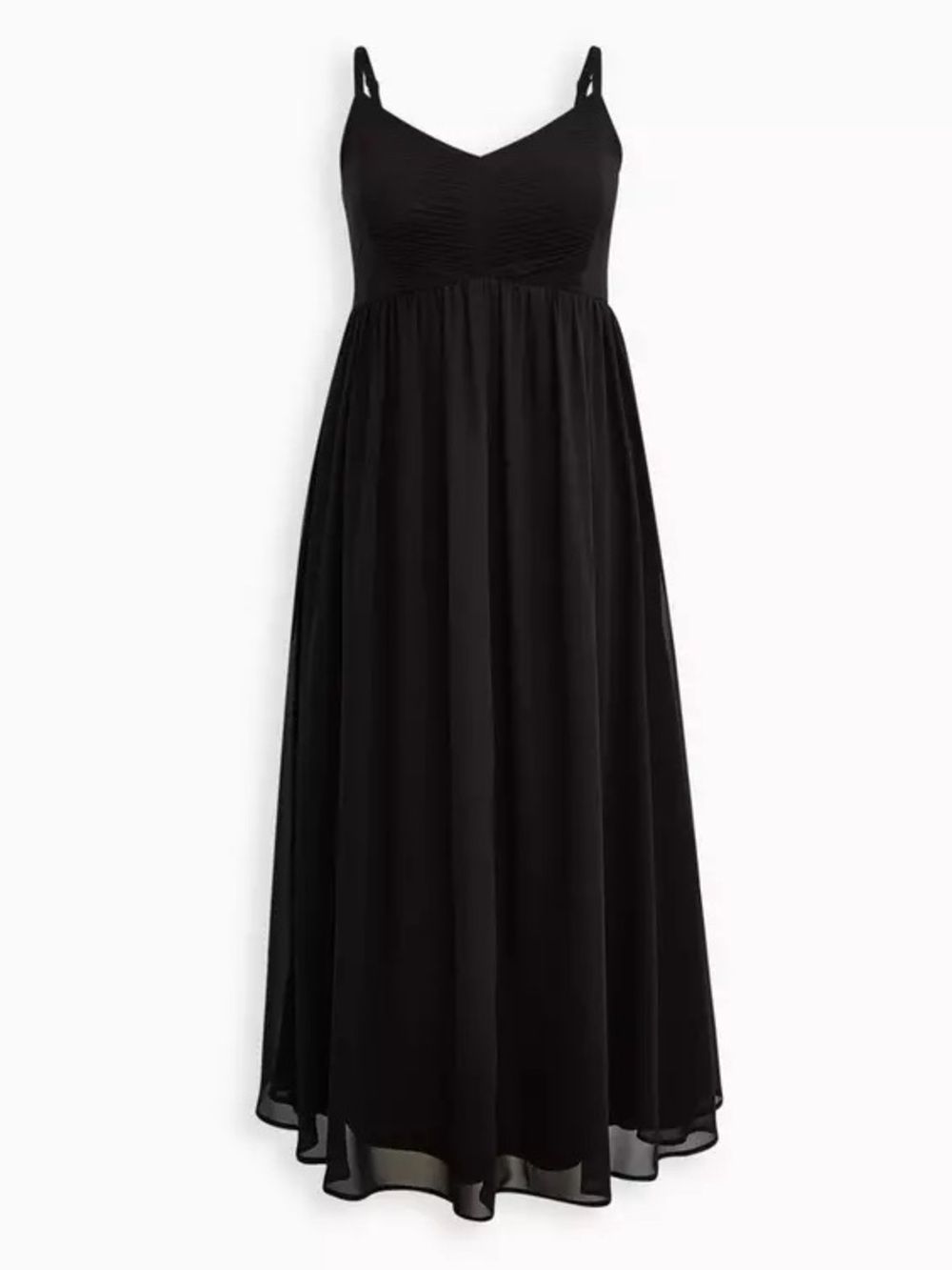 Torrid Maxi Chiffon Dress with Ruched Bodice